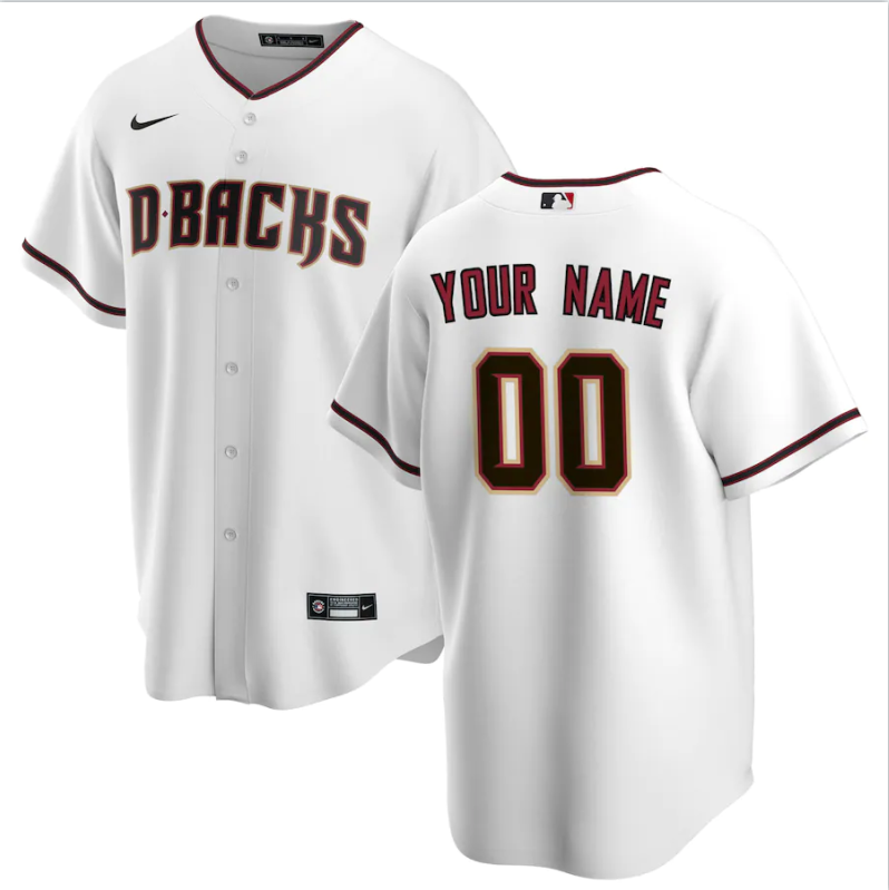 Men's Arizona Diamondbacks White Custom Stitched Baseball Jerseys