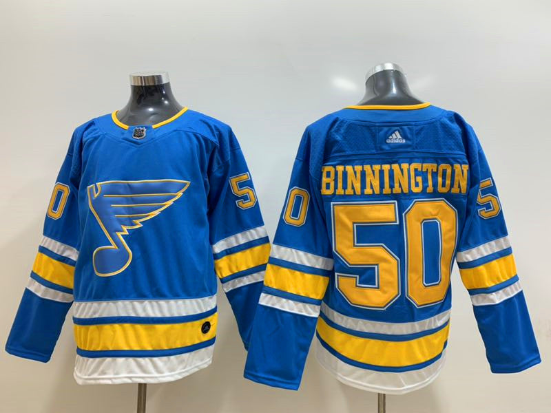 Men's St. Louis Blues Jordan Binnington #50 Blue Breakaway Jerseys