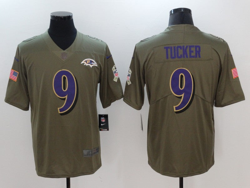 Men's Baltimore Ravens Justin Tucker #9 Brown Game Jerseys