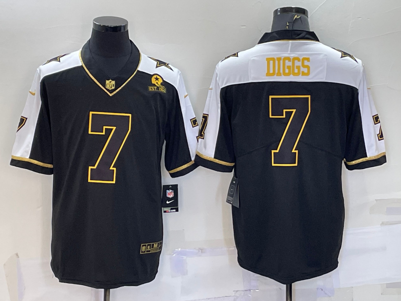 Men's Dallas Cowboys Trevon Diggs #7 Black Player Jerseys