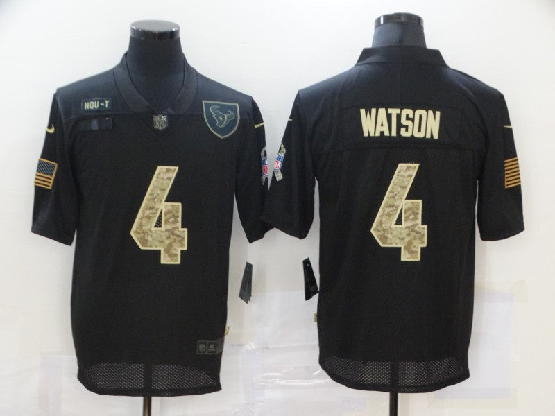 Men's Houston Texans #4 Deshaun Watson Black Player Game Jerseys