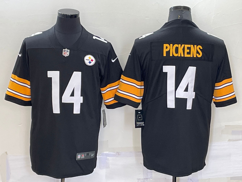 Men's Pittsburgh Steelers George Pickens #14 Black Game Jerseys