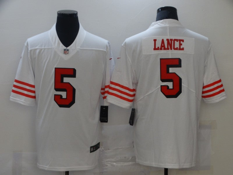 Men's San Francisco 49ers Trey Lance #5 White Vapor Limited Jerseys