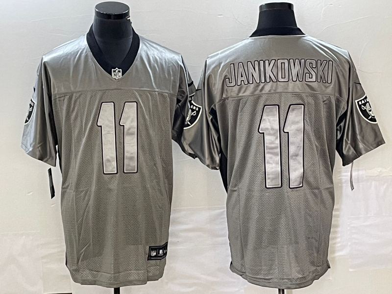 Men's Las Vegas Raiders Sebastian Janikowski #11 Gray Game Jerseys