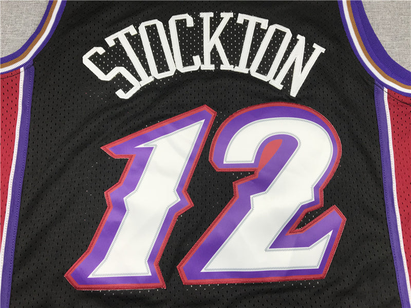 Men's Utah Jazz John Stockton Black 1998-99 Hardwood Classics Swingman Jerseys