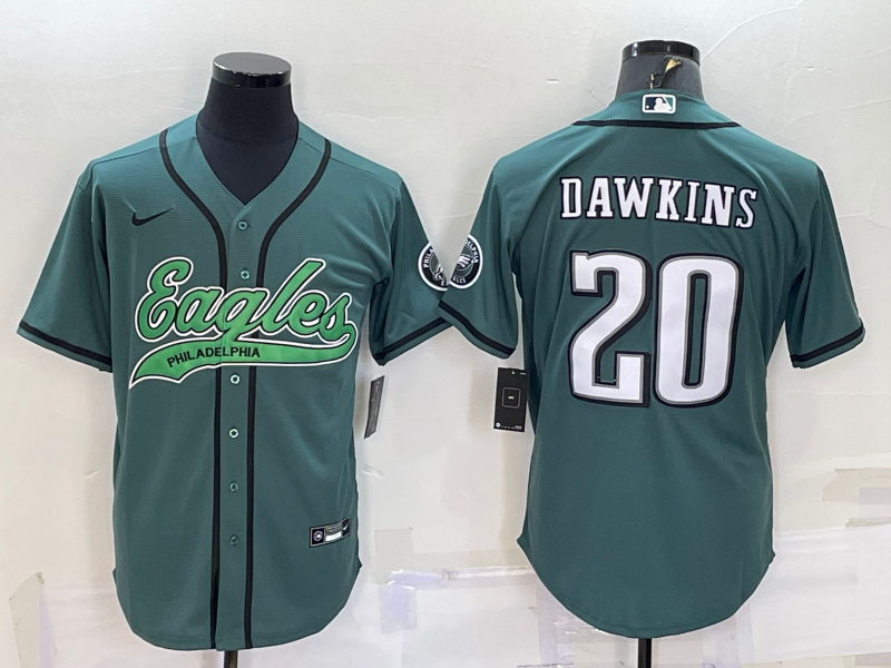 Men's Philadelphia Eagles Brian Dawkins #20 Midnight Green Game Jerseys Joint Edition