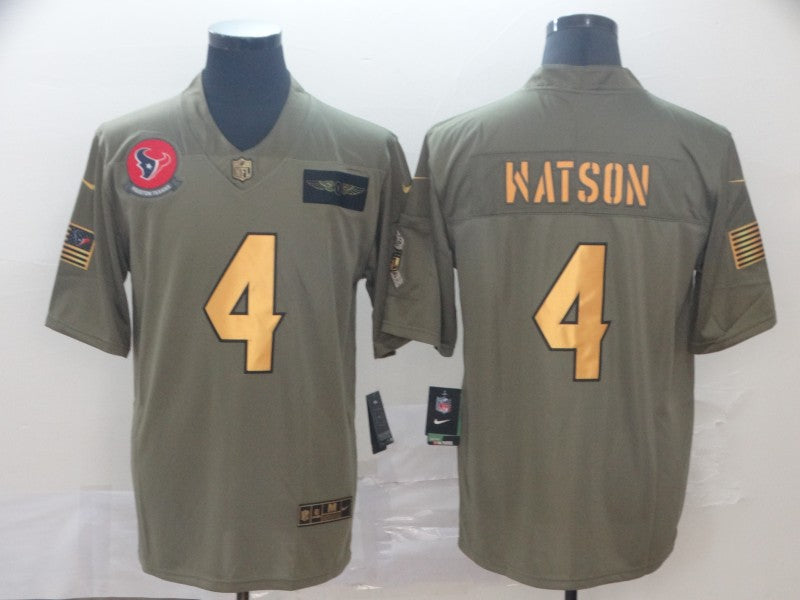 Men's Houston Texans Deshaun Watson #4 Brown Player Game Jerseys