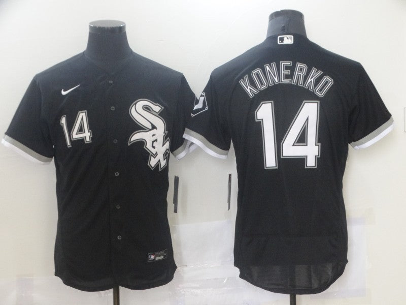 Men's Chicago White Sox Paul Konerko #14 Black Replica Baseball Jerseys