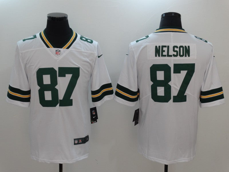 Men's Green Bay Packers Jordy Nelson #87 White Game Player Jerseys