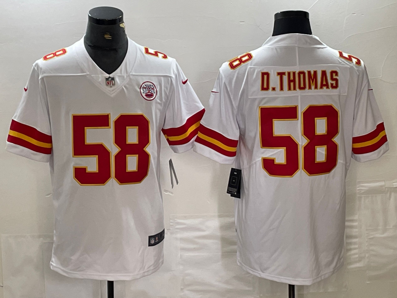 Men's Kansas City Chiefs Derrick Thomas #58 White Game Player Jerseys
