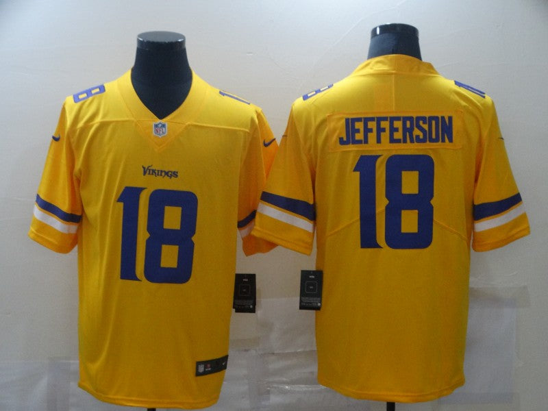 Men's Minnesota Vikings Justin Jefferson #18 Yellow Inverted Legend Jerseys
