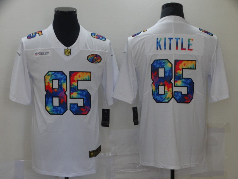 Men's San Francisco 49ers George Kittle #85 White Authentic Game Jerseys
