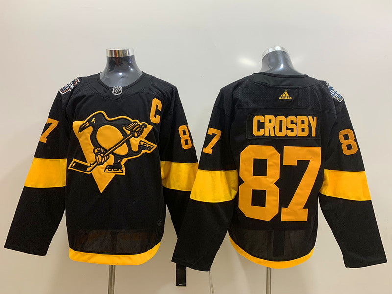 Men's Pittsburgh Penguins sidney crosby #87 Black Player Jerseys