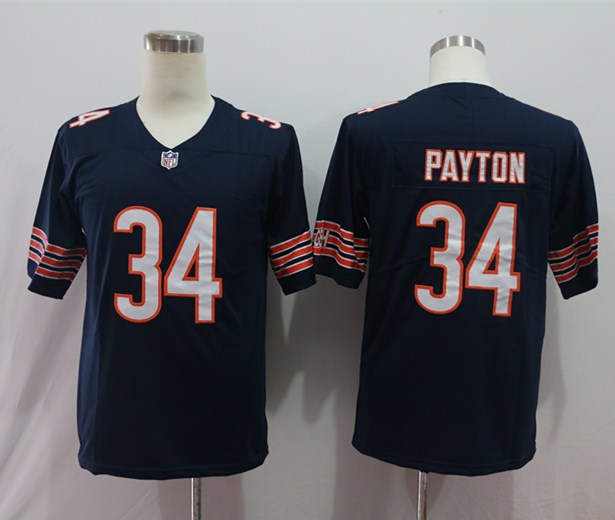 Men's Chicago Bears Walter Payton #34 Navy Game Retired Player Jerseys