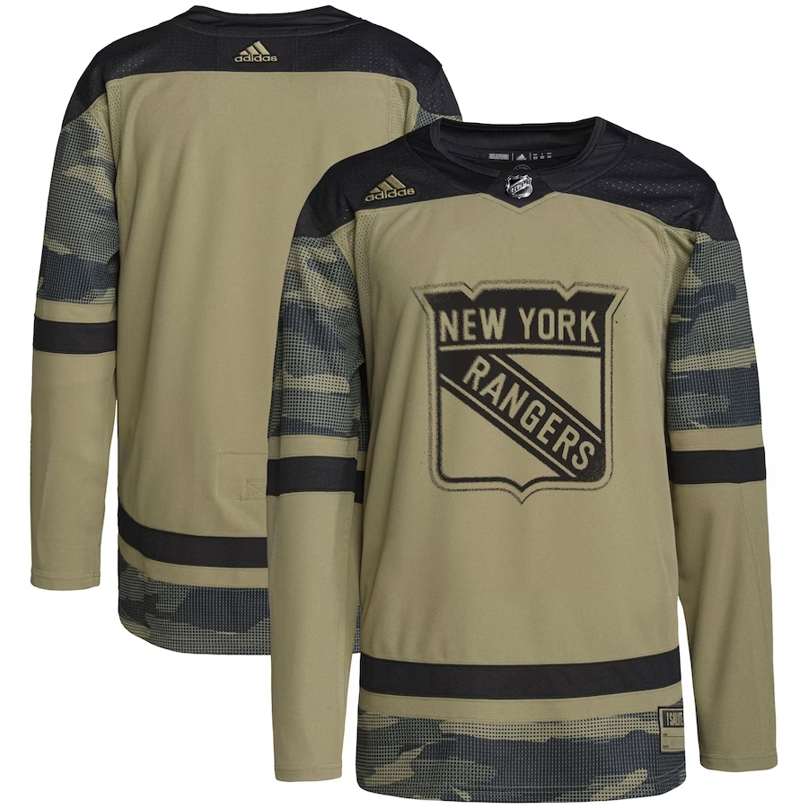 Men's New York Rangers Camo Military Appreciation Team Authentic Practice Blank Jerseys