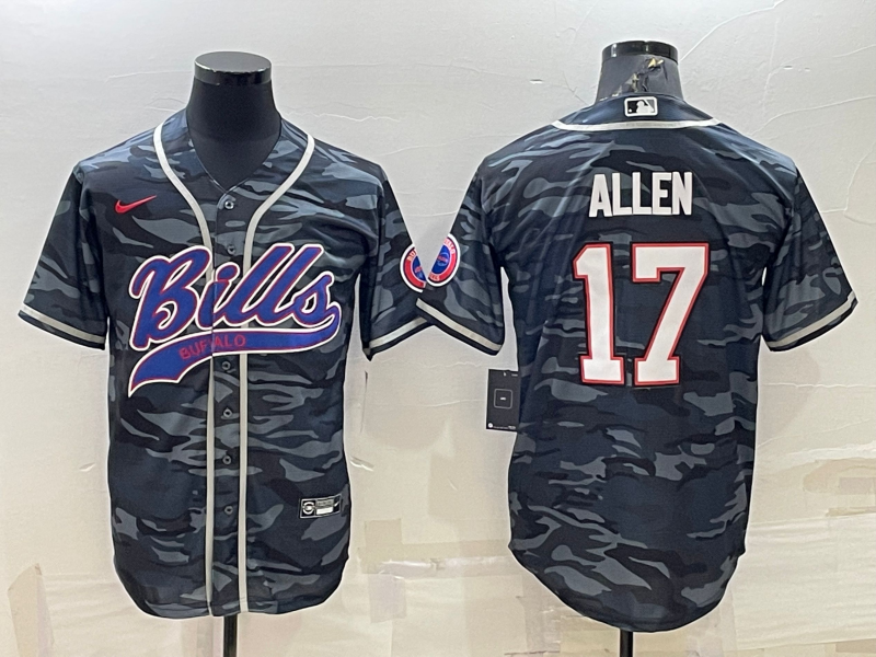 Men's Buffalo Bills Josh Allen #17 Grey Camouflage Game Jerseys Joint Edition