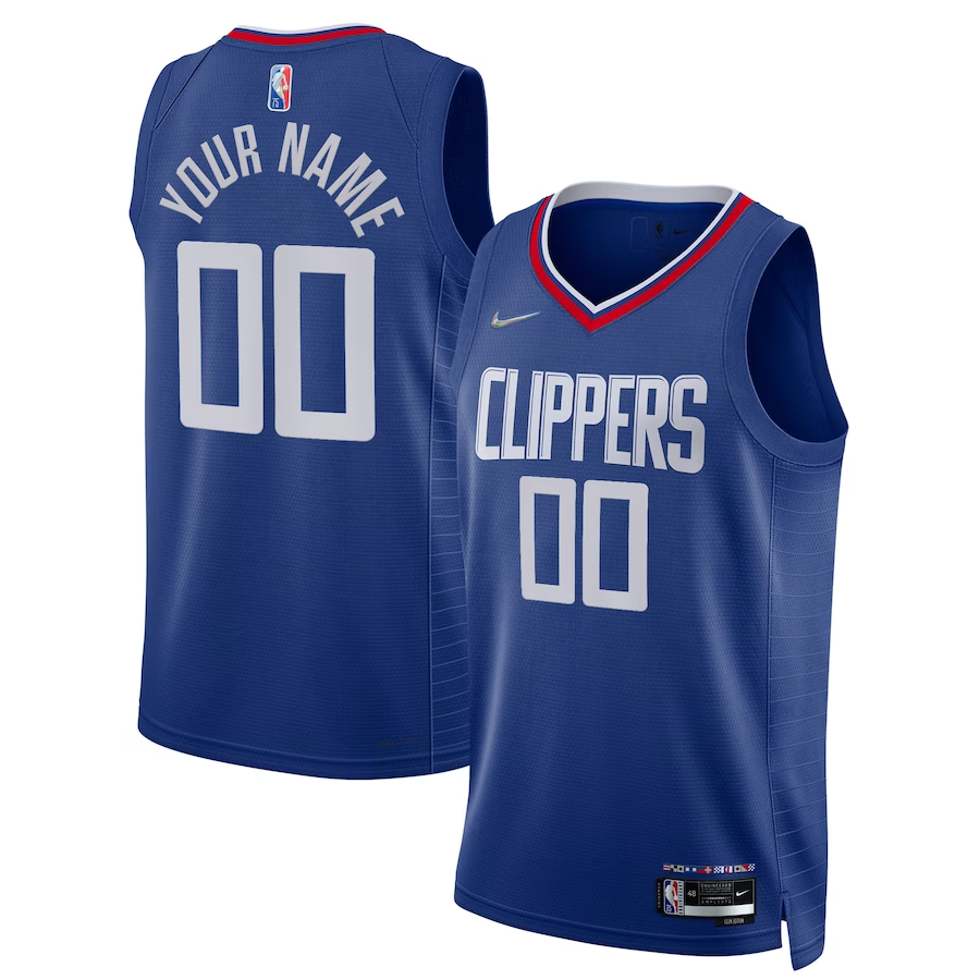 Men's LA Clippers Royal 2021/22 Diamond Swingman Custom Jerseys - Icon Edition