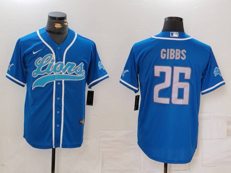 Men's Detroit Lions Jahmyr Gibbs #26 Blue Player Jerseys