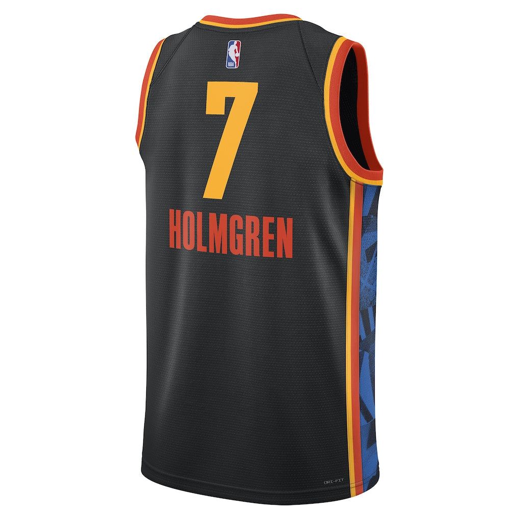Unisex Oklahoma City Thunder Chet Holmgren Black 2024/25 Swingman Jersey - City Edition