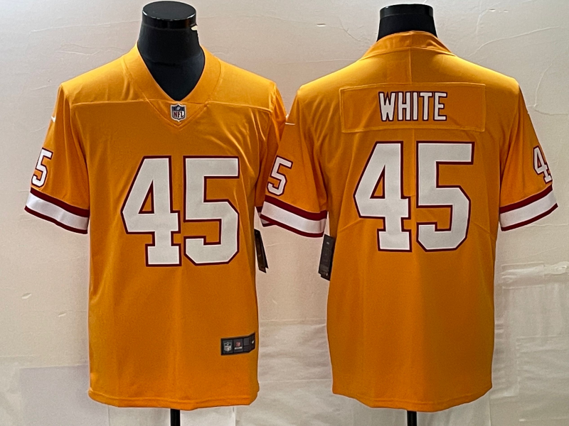 Men's Tampa Bay Buccaneers Devin White #45 Orange Throwback Game Jerseys