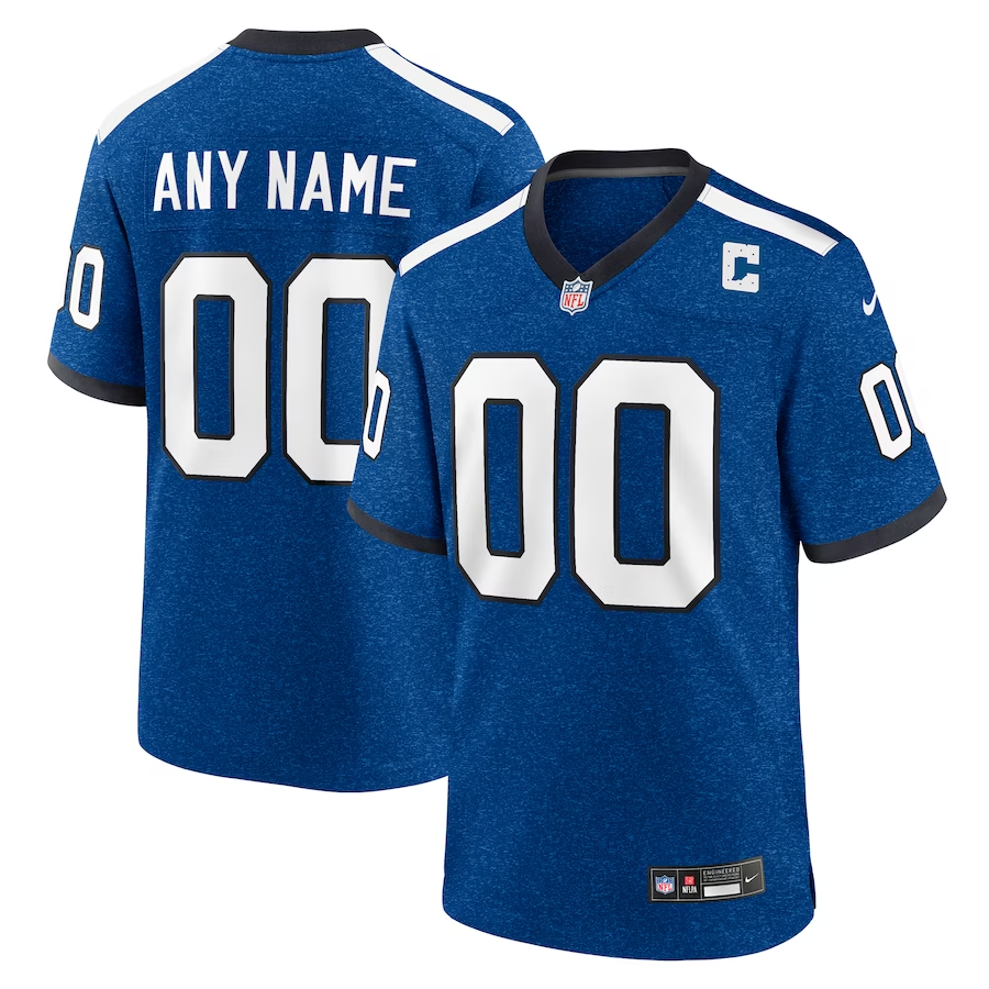 Custom1 Indianapolis Colts Blue Alternate Game Jerseys