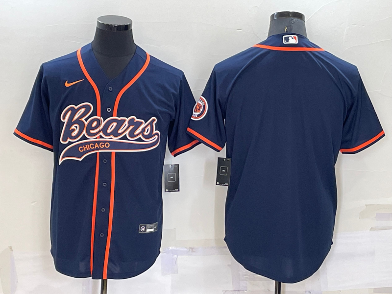Men's Chicago Bears Navy Blank Jerseys