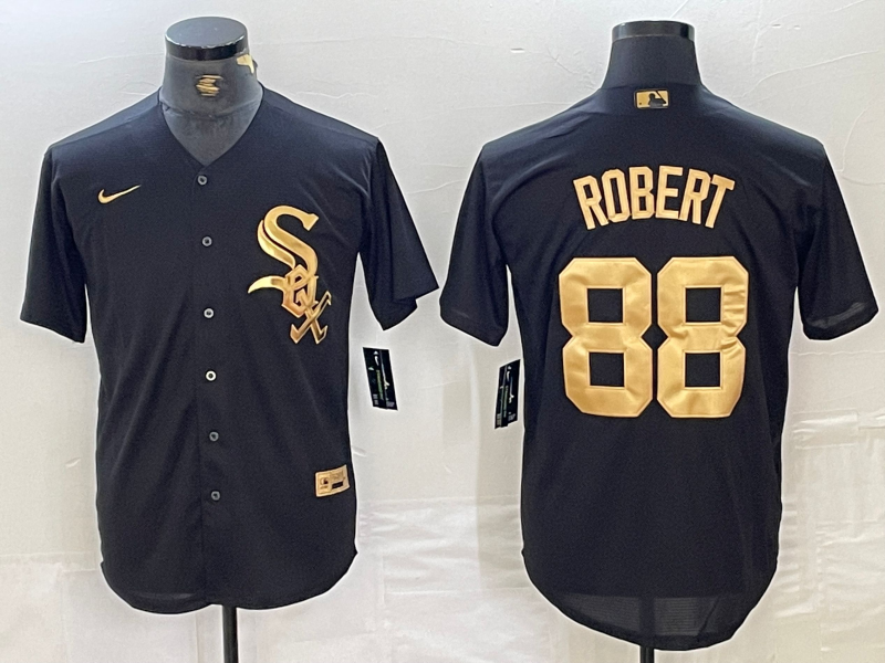 Men's Chicago White Sox Luis Robert Jr. #88 Black Replica Team Jerseys
