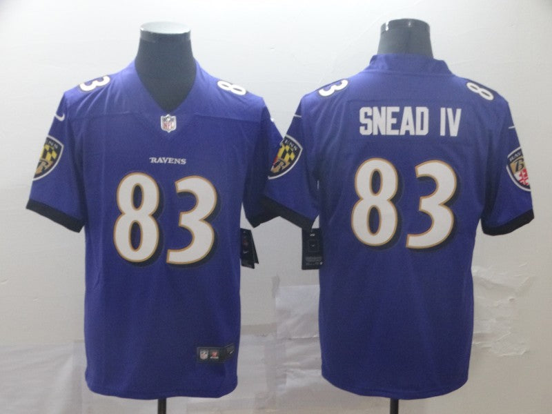 Men's Baltimore Ravens Willie Snead IV #83 Purple Game Jerseys