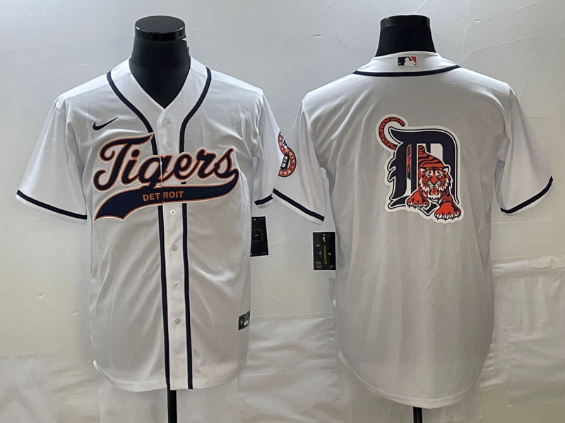 Men's Detroit Tigers White Replica Jerseys Joint Edition