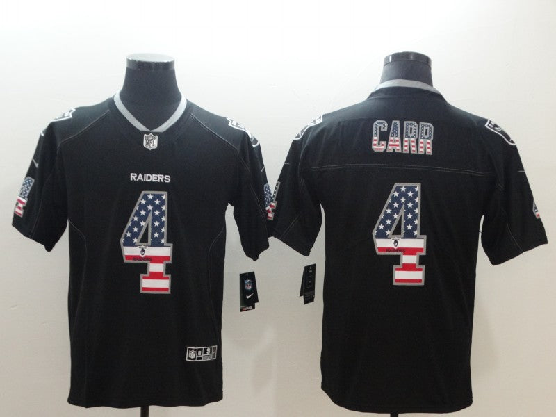 Men's Las Vegas Raiders Derek Carr #4 Black Alternate Game Jerseys