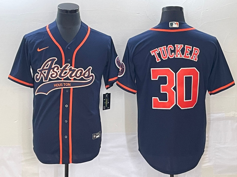 Men's Houston Astros Kyle Tucker #30 Navy Replica Jerseys Joint Edition