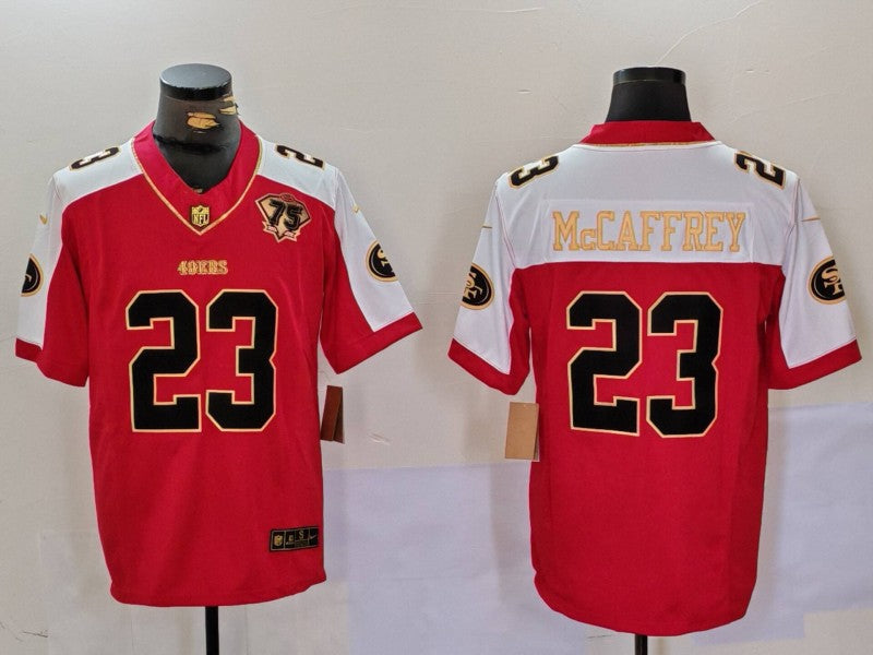Men's San Francisco 49ers Christian McCaffrey #23 Red Alternate Player Jerseys