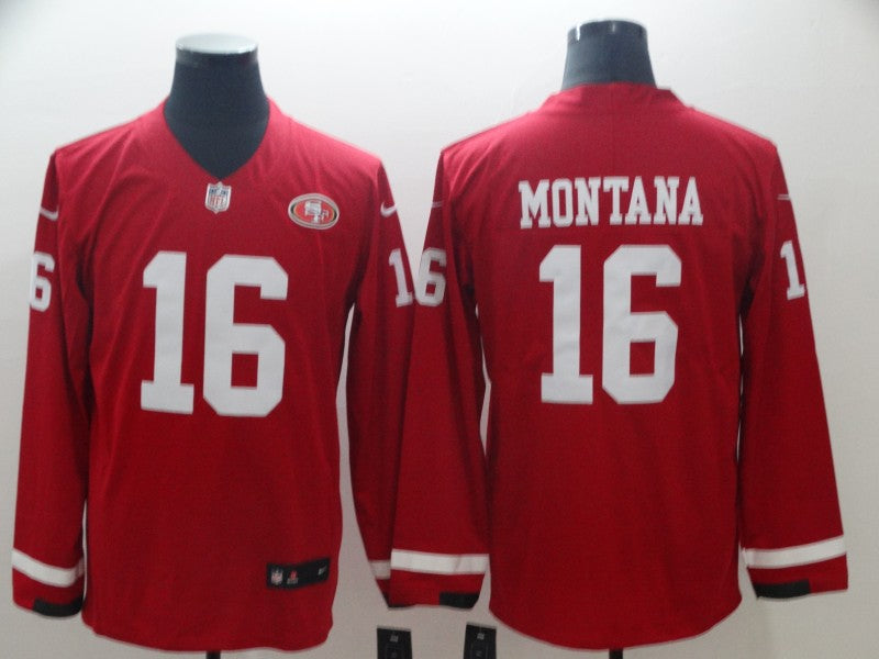 Men's San Francisco 49ers Joe Montana #16 Red Alternate Game Jerseys