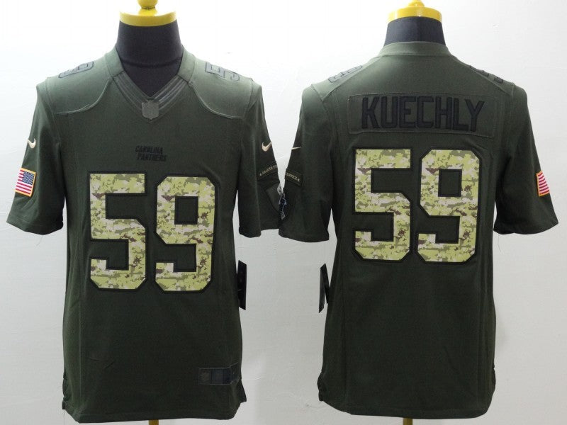 Men's Carolina Panthers Luke Kuechly #59 Army Green Game Jerseys
