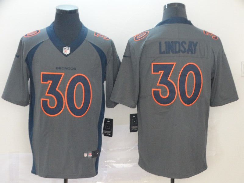 Men's Denver Broncos Phillip Lindsay #30 Gray Inverted Legend Jerseys