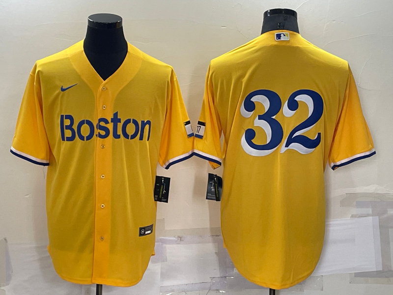 Men's Boston Red Sox Derek Lowe #32 Gold City Connect Replica Player Jerseys