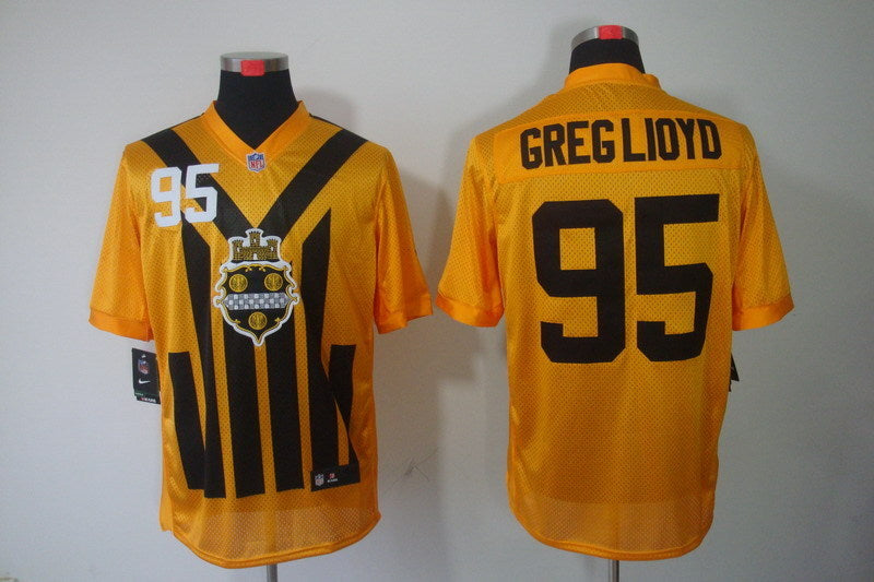 Men's Pittsburgh Steelers Greg Lloyd #95 Gold Game Jerseys