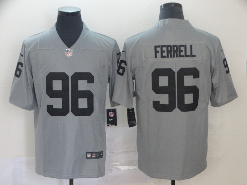 Men's Las Vegas Raiders Clelin Ferrell #96 Gray Inverted Legend Jerseys