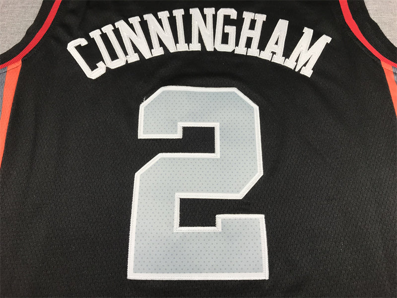 Men's Detroit Pistons Cade Cunningham #2 Black 2023/24 Swingman Jerseys - City Edition