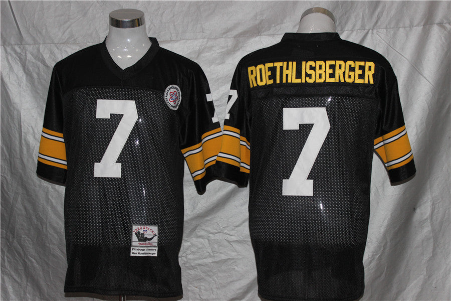 Men's Pittsburgh Steelers Reebok Roethlisberger Mitchell & Ness Black Legacy Replica Jerseys