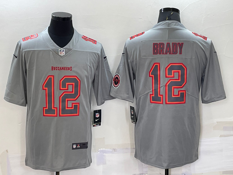 Men's Tampa Bay Buccaneers Tom Brady #12 Gray Atmosphere Fashion Game Jerseys
