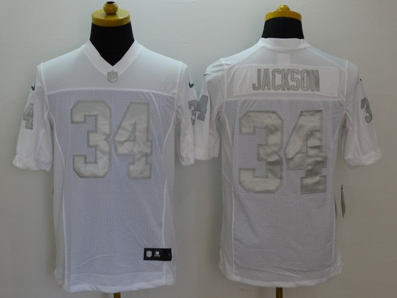 Men's Las Vegas Raiders Bo Jackson #34 White Game Player Jerseys