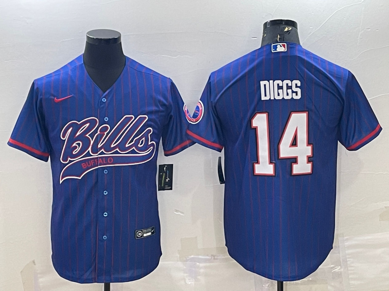 Men's Buffalo Bills Stefon Diggs #14 Royal Player Jerseys Joint Edition