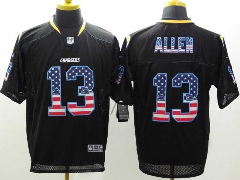 Men's Los Angeles Chargers Keenan Allen #13 Black Game Jerseys