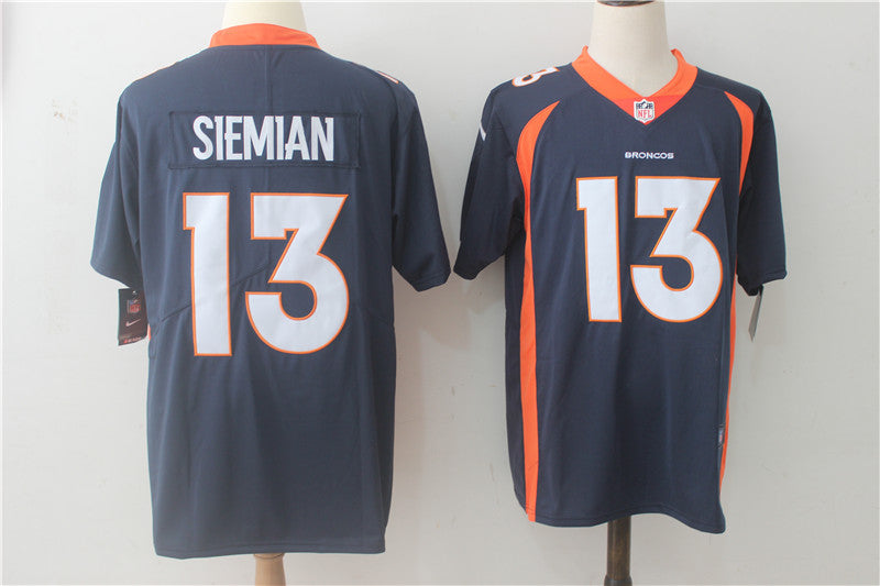 Men's Denver Broncos Trevor Siemian #13 Navy Game Jerseys