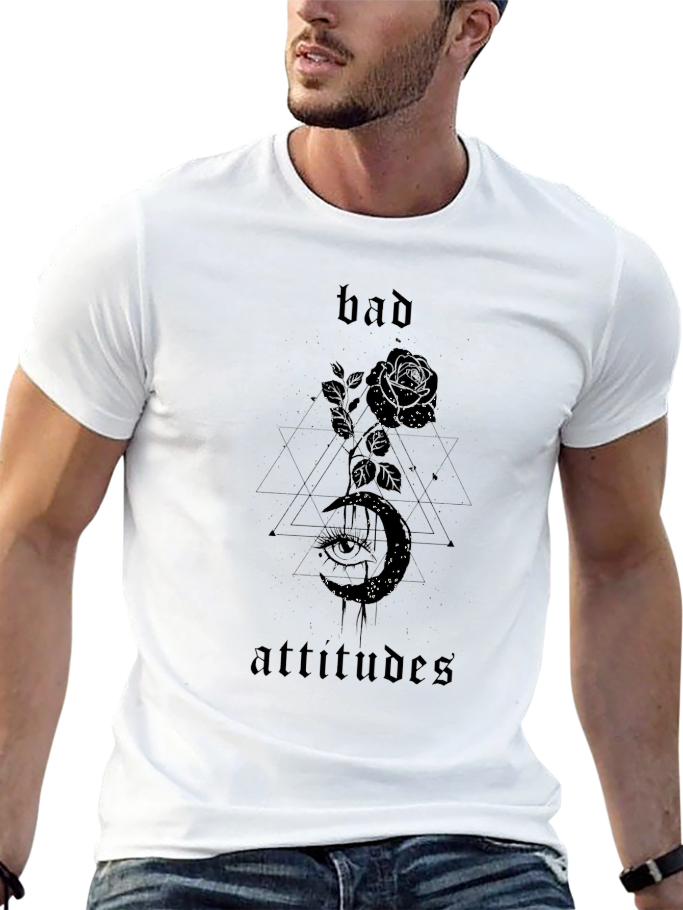 Bad Attitudes Graphic Tee - Black Rose Design