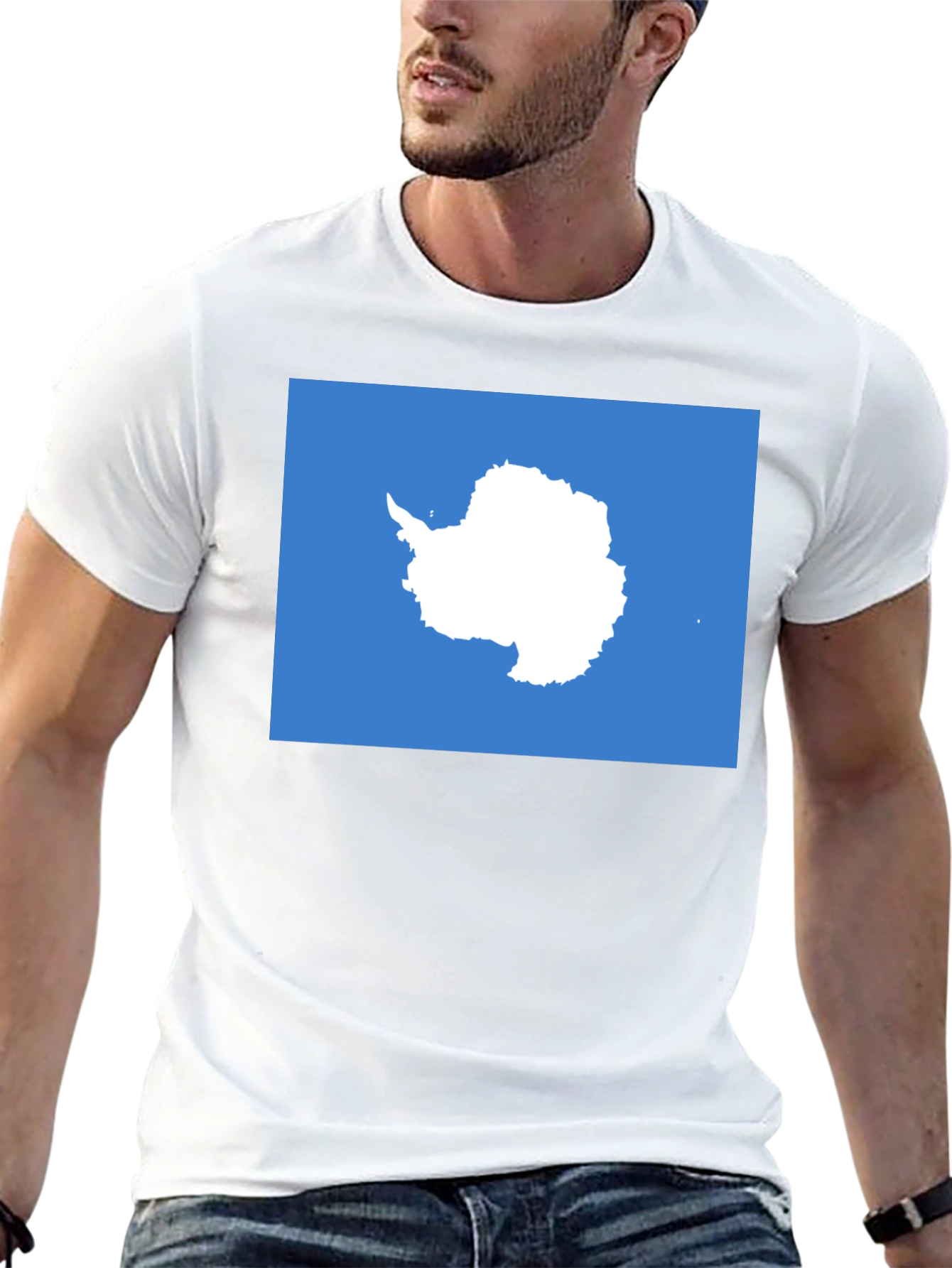 Antarctica Map Graphic Tee - Soft Cotton Crew Neck