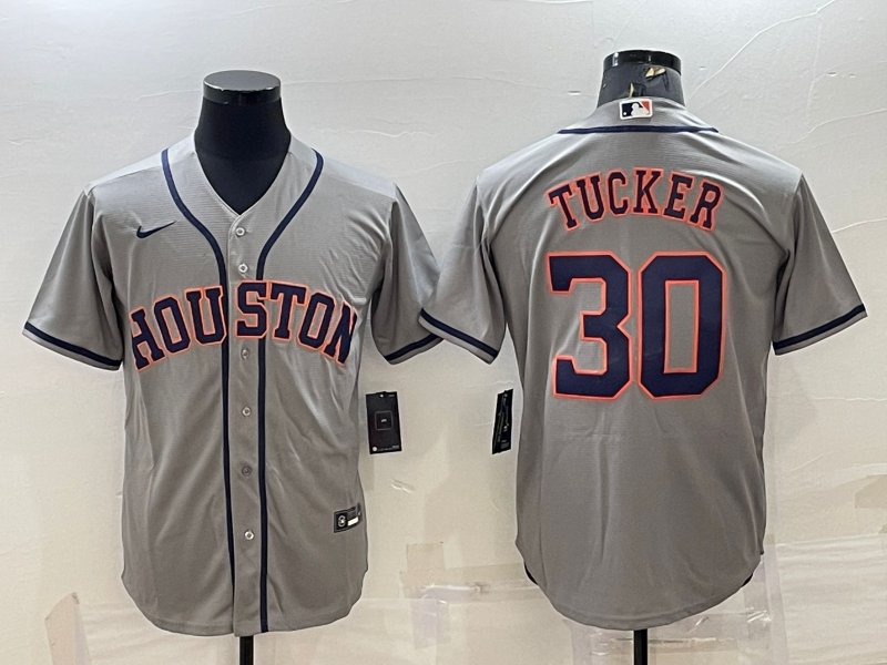 Men's Houston Astros Kyle Tucker #30 Gray Replica Player Jerseys
