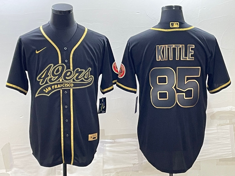 Men's San Francisco 49ers George Kittle #85 Black Player Jerseys Joint Edition