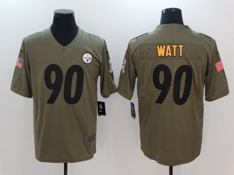 Men's Pittsburgh Steelers T.J. Watt #90 Brown Player Jerseys